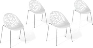 Moderní bílá sada jídelních židlí